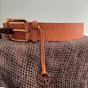 Michael Kors Embossed Brown Leather Belt